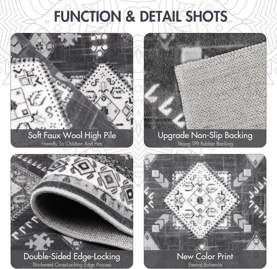 Boho Kitchen Rugs Sets 4 Piece With Runner Floral Kitchen Floor Mat Carpet Farmhouse Kitchen Rugs And Mats Non Skid Washable Runner Rug For Kitchen Floor Sink