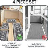 Boho Kitchen Rugs Sets 4 Piece With Runner Floral Kitchen Floor Mat Carpet Farmhouse Kitchen Rugs And Mats Non Skid Washable Runner Rug For Kitchen Floor Sink