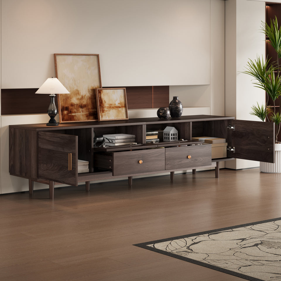 76 TV Stand With Drawers For Living Room Bedroom, Modern Chic Entertainment Center For TVs Up To 85 Inches, Entertainment Center With Storage