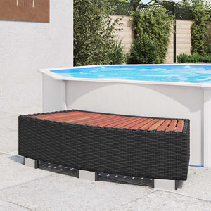 Spa Entry Step Poly Rattan 92×45×25 cm   Spa Entry Step