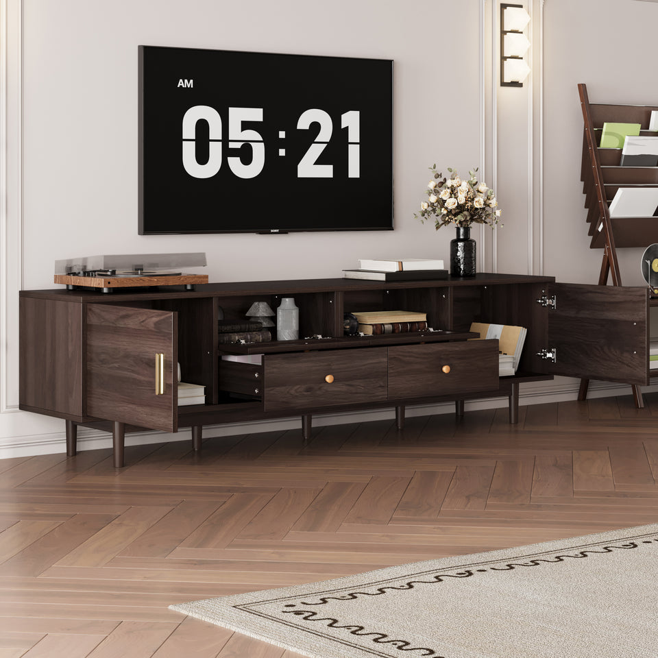 76 TV Stand With Drawers For Living Room Bedroom, Modern Chic Entertainment Center For TVs Up To 85 Inches, Entertainment Center With Storage