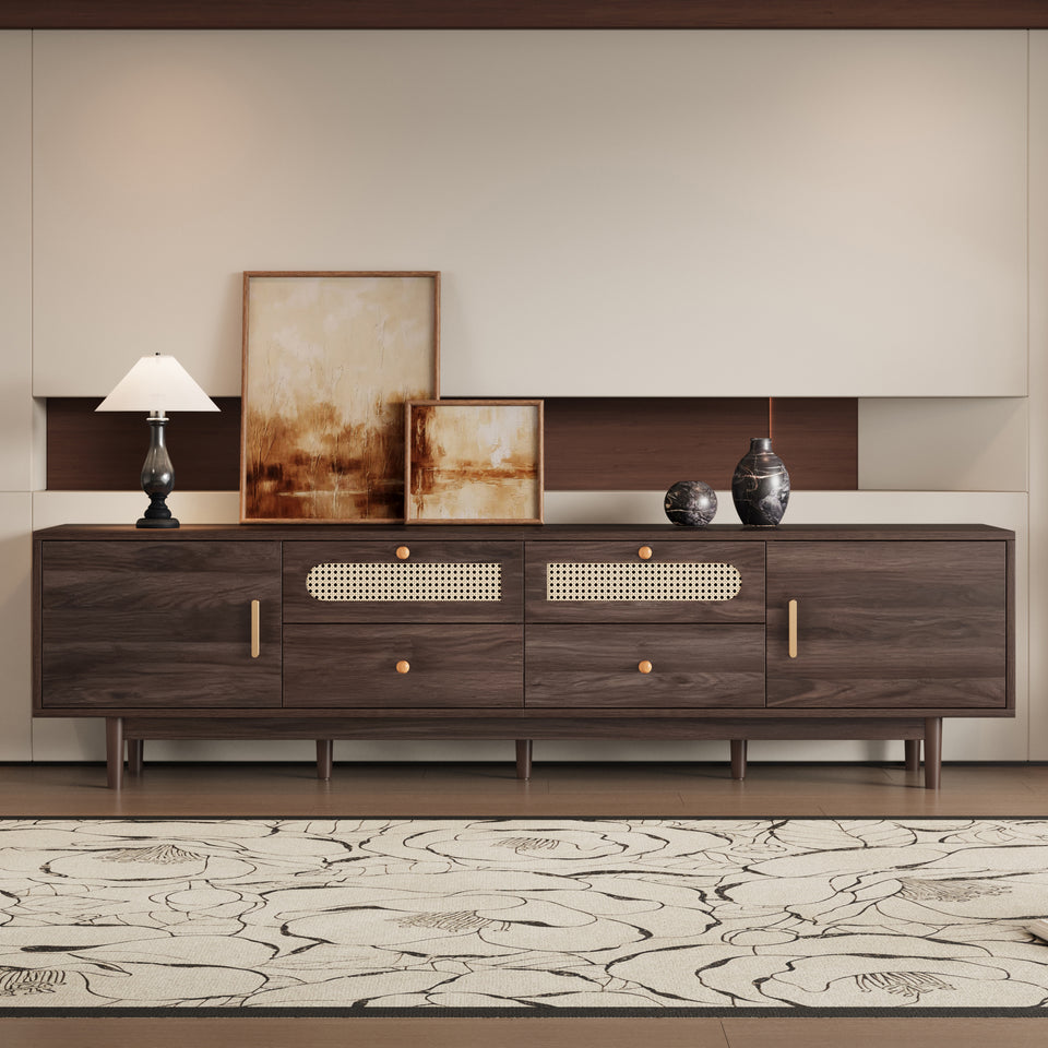 76 TV Stand With Drawers For Living Room Bedroom, Modern Chic Entertainment Center For TVs Up To 85 Inches, Entertainment Center With Storage